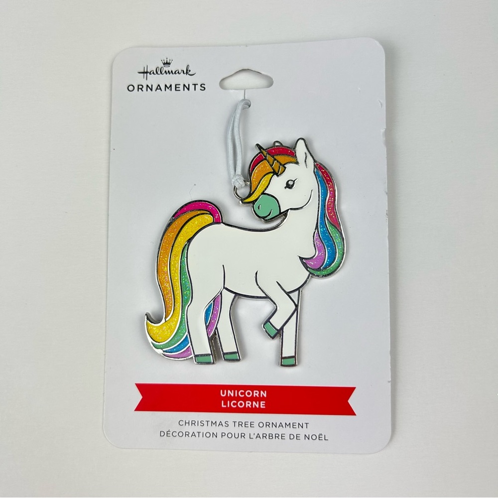 Hallmark Christmas Tree Ornament Unicorn Rainbow Metal Hanging